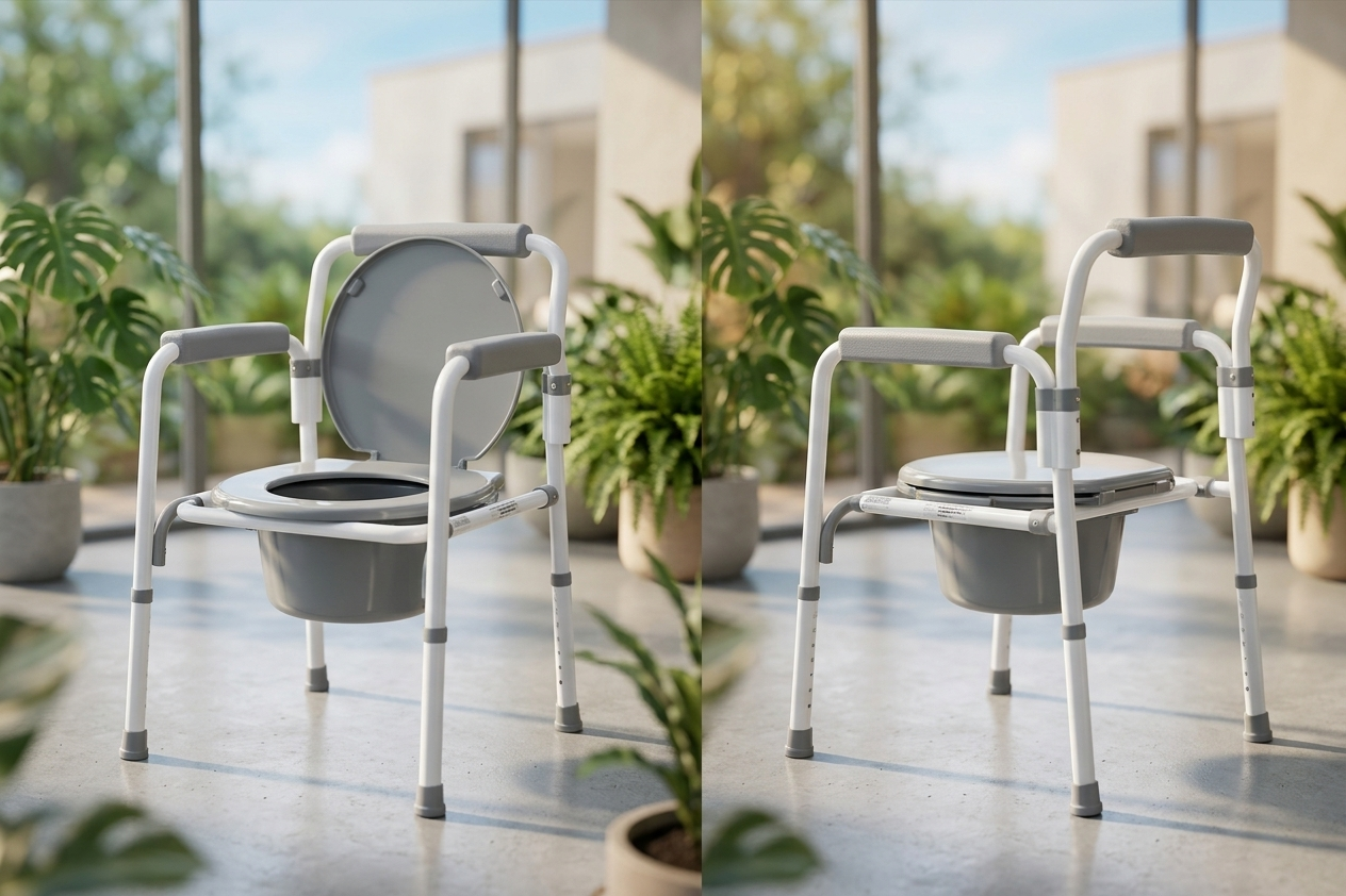 Steel Folding Bedside Commode